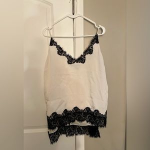 BCBG Satin Lace Trim Camisole